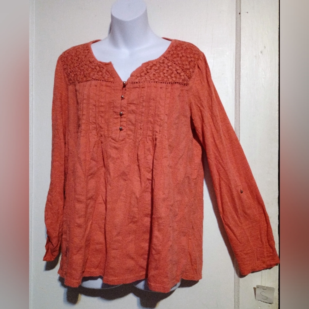 🌺BUNDLE ONLY🌺 Gloria Vanderbilt Orange Textured Blouse